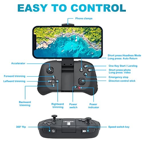Drone with 1080P Camera for Beginners and Adults, Foldable Remote Control Quadcopter with Voice Control, Gestures Selfie, Altitude Hold, One Key Start, 3D Flips, 2 Batteries, Toy for Beginners 5