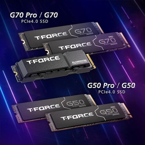 TEAMGROUP T-Force G50 512GB SLC Caching 3D TLC NAND NVMe InnoGrit PCIe Gen4x4 M.2 2280 Gaming SSD with Ultra-Thin Graphene Heat Spreader Works with PS5 Read/Write 5000/2500 MB/s TM8FFE512G0C129 5