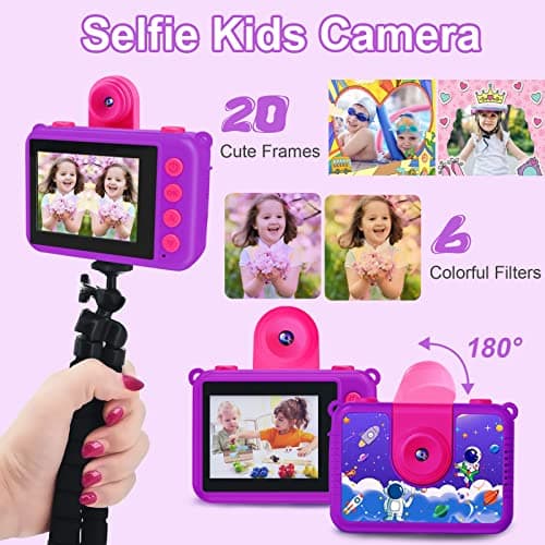 GKTZ Kids Camera - Waterproof Underwater Camera for Kids, Christmas Birthday Gifts for Girls Age 3-12, 1080P HD Children Digital Action Camera, Pool Toys for Kids Age 4-12 5