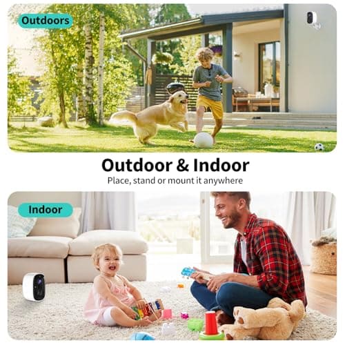Security Cameras Wireless Outdoor,2K Indoor WiFi Wireless Cameras,Outside Battery Powered Camera for Home Security,AI Motion Detection,Color Night Vision,Spotlight,Siren Alarm,SD/Cloud Storage,2 Pack 5