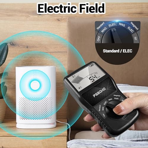 PSB0H0 3-in-1 EMF Meter for Electric Field (EF), Magnetic Field (MF), Radio Frequency (RF) Detection - EMF Radiation Tester for Home, Office, Outdoor, EMF Detector Meter 4