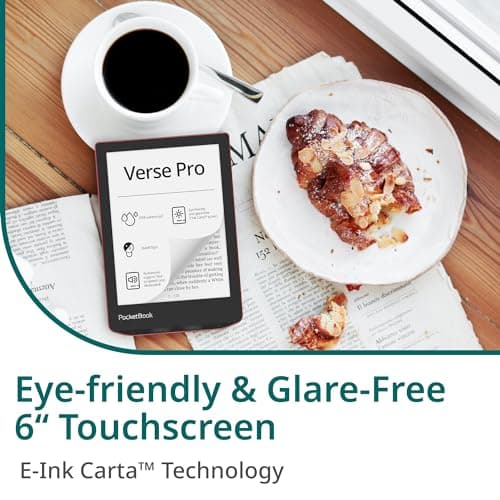 PocketBook Verse Pro E-Reader Waterproof | Eye-Friendly 6'' E-Ink Carta™ HD Touchscreen | Audio-Book & E-Book Reader | Text-to-Speech Function | SMARTlight | 16GB | WiFi & Bluetooth | Red 2