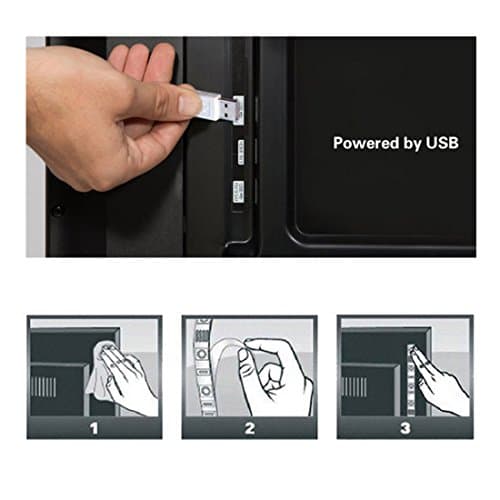 CPLID USB TV Backlight LED Strip Lights Kit for 24 to 60 inches Smart TV Sony LG Monitor, HDTV Wall Mount Stand Work Space Gaming Room Decor, LED Bias Ambient Mood Lighting 4