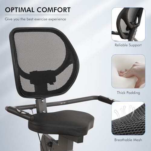 BODIOO Recumbent Exercise Bike for Home Use, Quiet Recumbent Stationary Bikes for Adults & Seniors, 8-Level Resistance, Adjustable Seat, Workout Equipment for Gym, Pulse Sensors & LCD Display 5