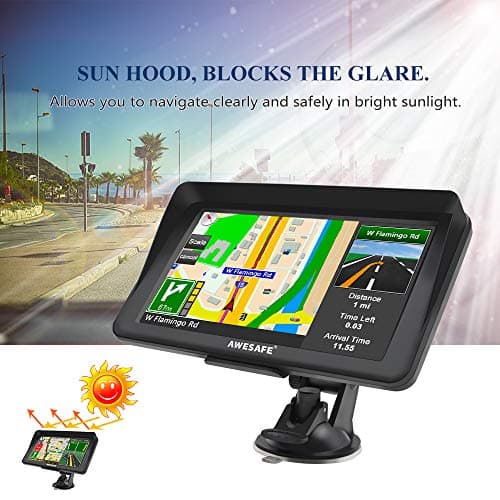 GPS Navigator for Car Truck RV with Bluetooth, Latest 2025 Map 7 inch Touch Screen GPS for Car, Vehicle GPS with Speed and Red Light Warning (Black) 2