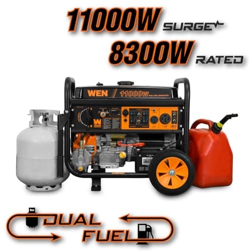 WEN 11,000-Watt 120V/240V Dual Fuel Portable Generator with Wheel Kit and Electric Start (DF1100T) 3