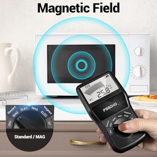 PSB0H0 3-in-1 EMF Meter for Electric Field (EF), Magnetic Field (MF), Radio Frequency (RF) Detection - EMF Radiation Tester for Home, Office, Outdoor, EMF Detector Meter 5
