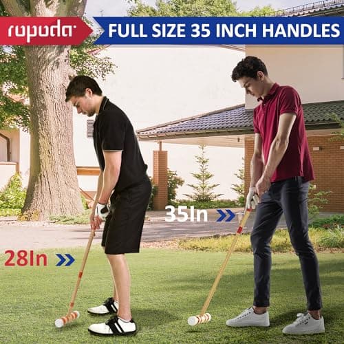 ropoda 35In Updated Six-Player Croquet Set with Wooden Mallets, Colored Balls, Sturdy Carrying Bag for Adults &Kids, Croquet Set Perfect for Lawn,Backyard,Park and More 3