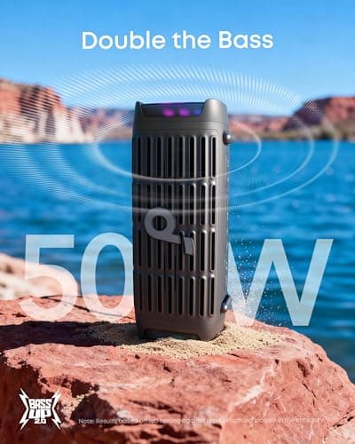 Soundcore Boom 3i by Anker, Compact Outdoor Speaker, IP68 Waterproof, Floating Playback, Saltwater-Resistant, BassUp 2.0, 50W Portable Speaker, Bluetooth 5.3, 16H, TWS, Kayak/Fishing/Camping 4