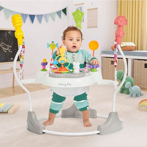 Dream On Me Zany 2-in-1 Activity and Center Bouncer in Elephant Print 2