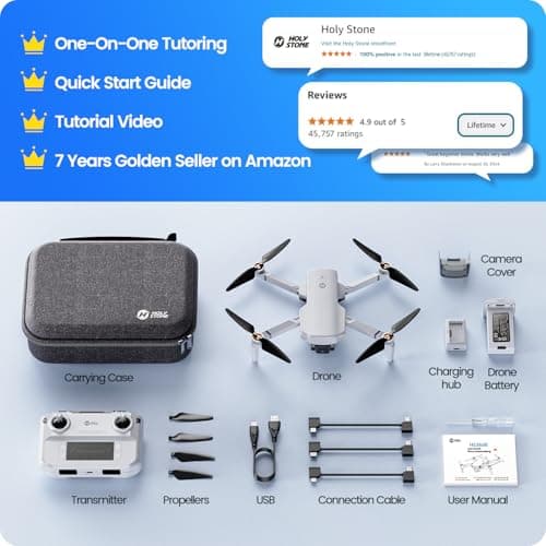 Holy Stone HS360E GPS EIS Drones with Camera for Adults 4K, 249g FAA Compliant Lightweight Foldable FPV RC Quadcopter Drone with 1200W Sensor, 20000ft Range, Auto Return, Follow Me, Upgraded HS360S 5