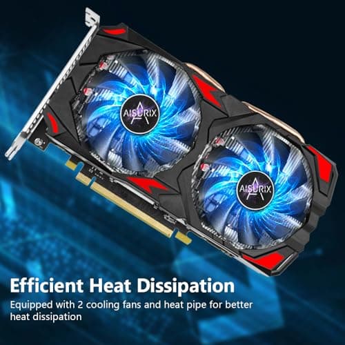 Kelinx AISURIX RX 580 Graphics Card, 2048SP, Real 8GB, GDDR5, 256 Bit, Pc Gaming Video Card, 2XDP, HDMI, PCI Express 3.0 with Freeze Fan Stop for Desktop Computer Gaming Gpu 3