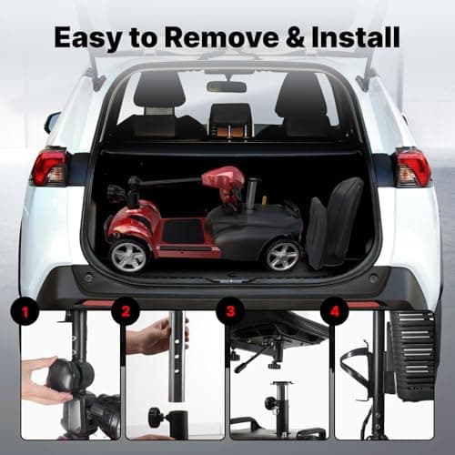 iScooter 4 Wheels Mobility Scooter, Up to 300LBS Mobility Scooter for Seniors & Adults, Foldable Electric Wheelchair Device, LED Headlight, Basket, Cup Holder,Long Range,USB Charging 3