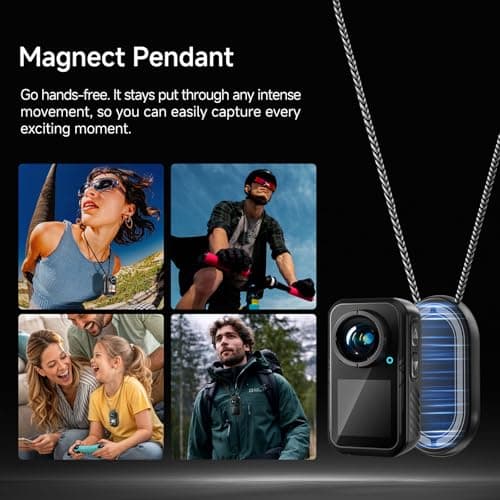 NUISK Mini Action Camera 4K | 128G Thumb Sports Camera with EIS Stabilization, Wearable POV Chest Camera, Waterproof for Running, Cycling, Swimming, Hiking, Outdoor Adventures 2