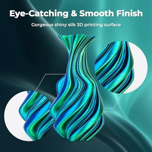 AMOLEN Silk PLA 3D Printer Filament Bundle, Shiny Dual Color Filament 1.75mm Pack, Multi Color Change 3D Printing Filament for Most FDM 3D Printer, 4 Spools 200g Each 3