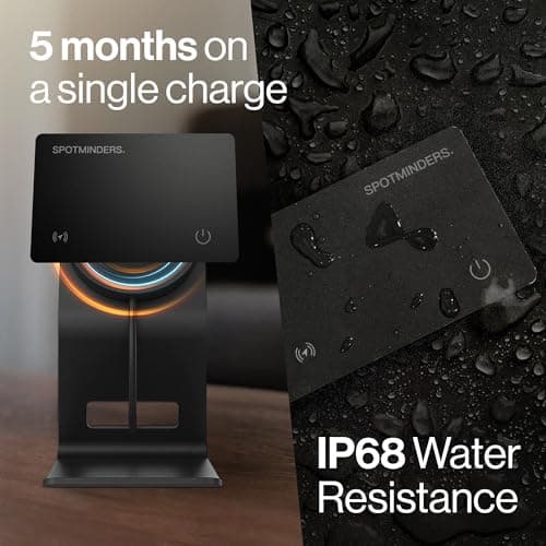 SPOTMINDERS Apple MFi Certified Wallet Tracker for Christmas Stocking Stuffers for Men Gifts for Women Works With Apple Find My Rechargeable 0.07in Slim Tracking Card - White Elephant Gifts for Adults 5