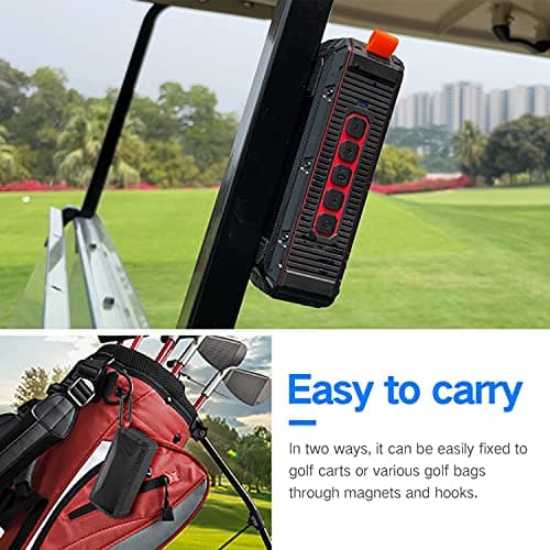 Pro Portable Magnetic Bluetooth Golf Speaker Wireless Waterproof IPX6/Shockproof 3rd Generation Magnetic Golf Speakers for Golf Cart 24Hour Battery Golf Accessories Golf Gifts(TWS & SD Card function) 5
