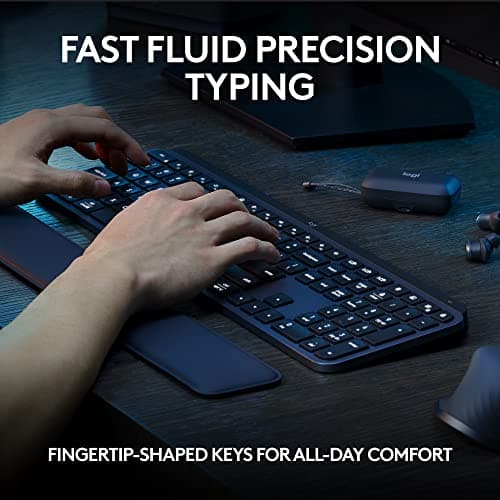Logitech MX Keys S Wireless Keyboard, Low Profile, Fluid Precise Quiet Typing, Programmable Keys, Backlighting, Bluetooth, USB C Rechargeable, for Windows PC, Linux, Chrome, Mac - Graphite 2