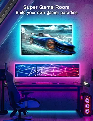 MATICOD LED Lights for TV, 13.1ft TV Lights for 45-60in, Music Sync Color Changing Tv Backlight with Bluetooth Smart App Remote Control, USB Powered RGB 5050 RGB Strip Light for Xmas Decor 4