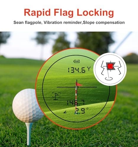 Golf Rangefinder with Slope & Pin Lock Vibration, 1000YD Golf Range Finder, 6X Magnification & HD LCD ， Rechargeable, with Magnetic Stripe,Laser Range Finder for Golf 5