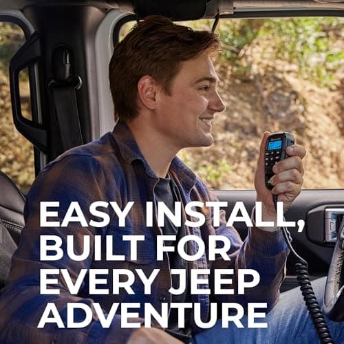 Midland® - MXT275® Jeep Branded MicroMobile GMRS Radio - 15 Watts Two-Way Radio with Integrated Control Microphone - Overland Tractors Detachable External Magnetic Mount Antenna - 8 Repeater Channels 5