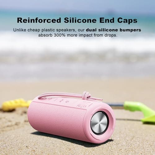 MIATONE Boombox Outdoor Portable Bluetooth Speaker Waterproof Wireless Speakers Gifts for Women Mothers Mom Wife Her - Pink 3