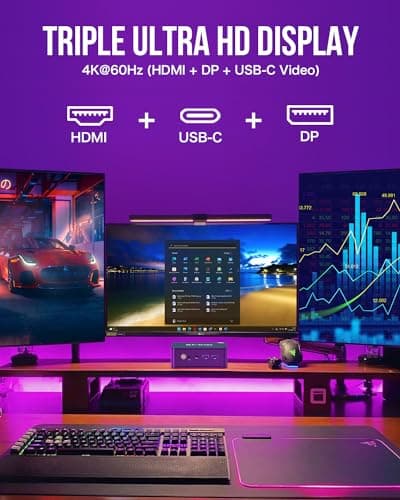 GMKtec M5 Plus Gaming Mini PC Ryzen 7 5825U (Upgraded 7430U), 32GB RAM 1TB SSD Dual NIC LAN 2.5GbE Desktop Computers Office Home, Triple 4K Display, WiFi 6E, USB3.2, USB-C, BT 5.2, DP, HDMI 4