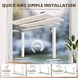 Veken 55 Inch Large Electric Standing Desk,Sit to Stand Up, Heights Adjustable, Work Home Office Computer Table for Study, Walking Pad, Writing, and Games, Wooden Desktop Desks, White 5