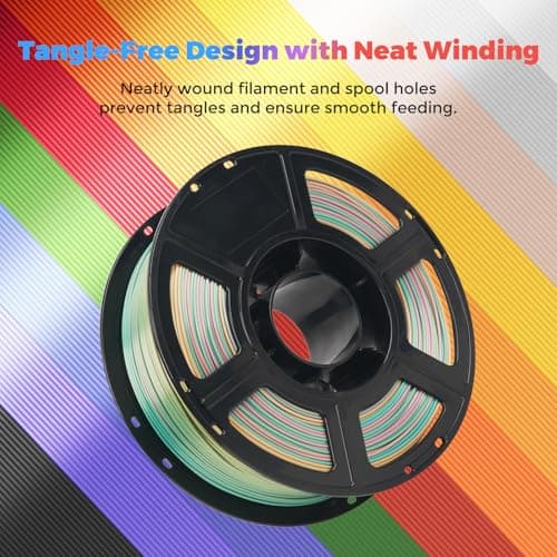 FLASHFORGE Silk PLA Filament 1.75mm, 3D Printer Filament 1kg (2.2lbs) Spool, Smooth and Silky Texture 3D Printing Filament, Dimensional Accuracy +/- 0.02mm 7