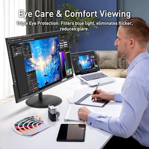 SANSUI 22 Inch 120Hz Monitor, FHD Computer Monitor 4000:1 Contrast Ratio with Adaptive Sync, HDR 100% sRGB, HDMI x 2, VESA Mount, Eye Care for Home/Office (ES-22X3AH, One HDMI Cable Included). 3