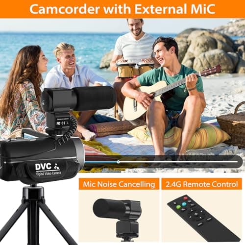 Video Camera Camcorder, 6K 64MP Vlogging Camera with IR Night Vision for YouTube, 18X Digital Zoom 3.0'' Touch Screen WiFi Camera with Microphone, 2.4G Remote Control, 2 Batteries & 32G SD Card 3