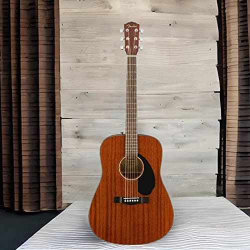 Fender Acoustic Guitar, CD-60S, with 2-Year Warranty, Dreadnought Classic Design with Rounded Walnut Fingerboard, Glossed Finish, All-Mahogany Construction 2
