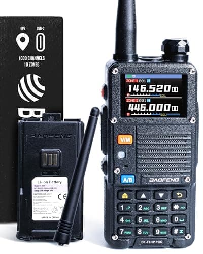 BAOFENG BF-F8HP PRO 10 W Tri-Band Two-Way Radio – UV-5R 7th Gen, 1000 Channels, GPS & NOAA Weather, Aviation/VHF/UHF/1.25 m Scanner, IP54 Rugged, USB-C Rechargeable Battery