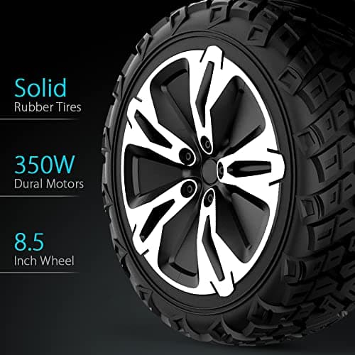 Gyroor Warrior 8.5 inch All Terrain Off Road Scooter with Bluetooth Speakers and LED Lights, UL2272 Certified Self Balancing Scooter 4