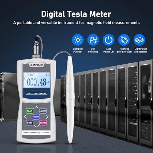 GOYOJO Digital Gauss Meter 0–2400mT, High Accuracy Magnetic Field Tester for DC Magnet Measurement, Permanent Magnets, Motors, Speakers, and Industrial Applications 2