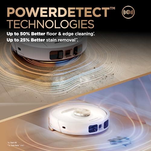 Shark Robot Vacuum & Mop Combo, PowerDetect NeverTouch Pro,Self-Emptying,Self-Refill with Self-Clean Pad Wash & Dry, 60-Day Debris Capacity,30-Day Refill Tank, 5PowerDetect Technologies,White,AV2800ZE 5