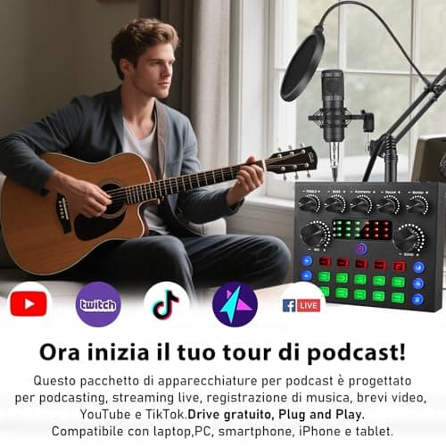 Podcast Microphone Bundling - Complete Recording Studio with Microphone, Voice Changer and Podcasting Equipment for Live Streaming (YouTube, TikTok), Podcast, Recording, Vocals, Gaming, PC/Laptop 3