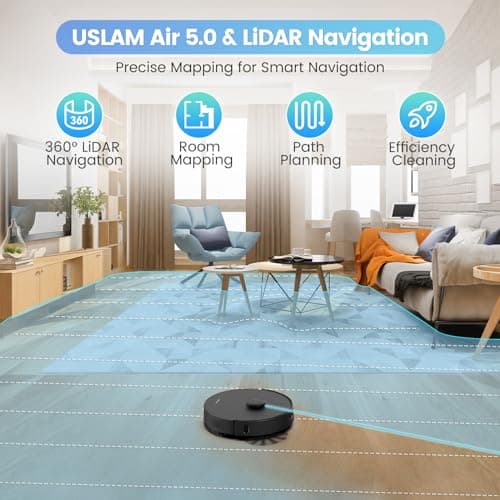AIRROBO Robot Vacuum and Mop Combo, Self-Emptying, 60-Day Capacity, Home Mapping, Schedule, Wi-Fi/App/Alexa/Remote, 180mins Runtime, T20+ Robotic Vacuum Cleaner for Pet, Hard Floors, Carpet 4