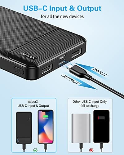 AsperX 2-Pack 10000mAh USB C Output Portable Charger Power Bank Fast Charging, Portable Phone Charger External Battery Pack for iPhone, Samsung, Google LG and Heated Vest 3