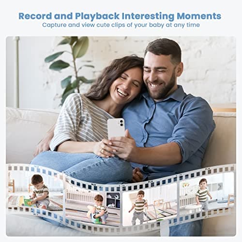 ieGeek 2K Split-Screen Baby Monitor, 5" Audio Baby Monitor with 2 Cameras, WiFi Smartphone Video Dual Camera, Night Vision, Motion & Cry Detection, Two Way Talk Temper &Humidity Sensor 4