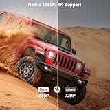 Mini Projector with 270°Rotatable, 1080P 300 ANSI, Built-in Stand Projector Outdoor Home Theater Projector with Android TV 13, Wifi 2.4G/5G, Auto Keyston Suitable for home, office, and outdoor 2