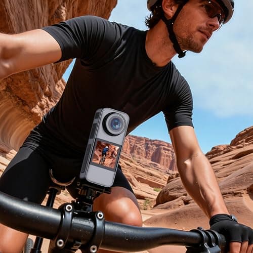 fceoul Action Camera with Dual Color Screen,Body Waterproof Camera Suitable for Travel Motorcycle Helmet Cameras, Equipped with 32GB Card, 2 Batteries, and Various Installation Kits 5