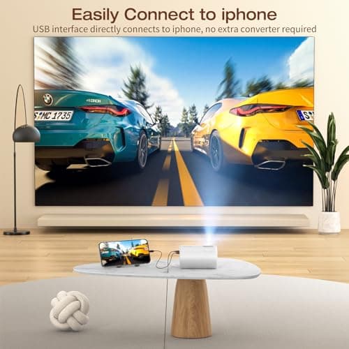 Mini Projector, CLOKOWE 2024 Upgraded Portable Projector with 9000 Lux and Full HD 1080P, Movie Projector Compatible with iOS/Android Phone/Tablet/Laptop/PC/TV Stick/Box/USB Drive/Game Console 4
