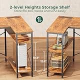 Huuger L Shaped Office Desk with Power Outlets, 47 Inch Computer Desk with 3 Drawers, Shelves, for Gaming, Corner Work, Home Office, Study, Rustic Brown 5