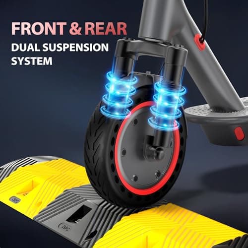 Maxshot Electric Scooter, 8.5" /10" /14" Tire, 16/19/22 Mph Top Speed, 12/16/21/27/28/49/50 Miles Long Range, Folding Escooter for Adults and Kids with Seat Bag, Dual Braking, Dual Suspension, App 2