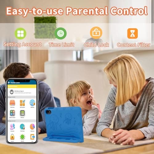 COLORROOM 2025 Upgraded Android 14 Tablet, 10inch Kids Tablet, Octa-core CPU, 10GB+64GB+1TB Expand Tablets for Kids with Kids Space, Parental Control, 6000mAh Big Battery,Touchscreen Tableta,Blue 5