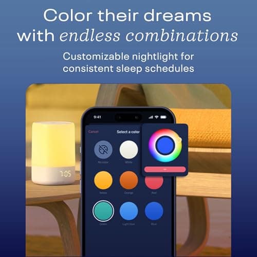 Nanit Sound and Light Smart Baby Night Light and Sound Machine | Audio Monitor | Cry Detection Alert Feature | OK to Wake Alarm Clock for Kids | Temp & Humidity Tracking | Rechargeable Battery | WiFi 4