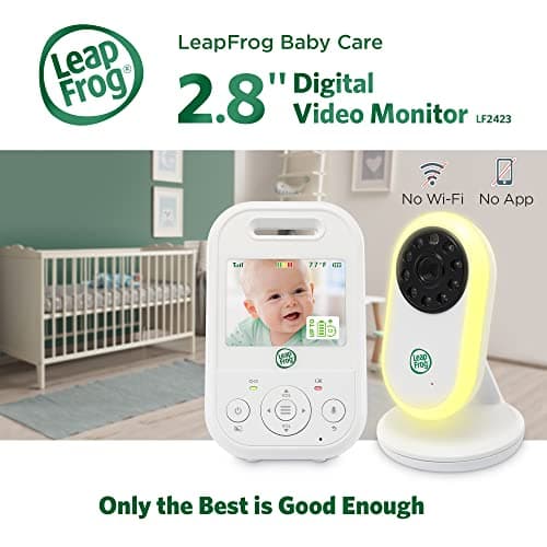LeapFrog LF2423 Baby Monitor, 2.8” Screen Video Monitor with Camera, 2-Way Audio, 1000ft Range, Night Vision, Soothing Lullabies, Temperature Sensor, Secure Transmission No WiFi 2