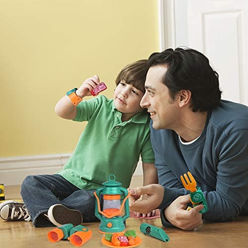 FUN LITTLE TOYS Pop Up Play Tent with Camping Gear and Tools Set, Outdoor Toys for Kids 2