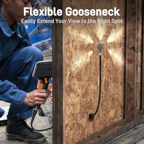 Teslong Two-Way Articulating Borescope with Light, Industrial Endoscope Inspection Camera with Articulated Probe, Flexible Mechanic Fiber Optic Snake Scope Cam for Wall Automotive Engine Inspect-5FT 4